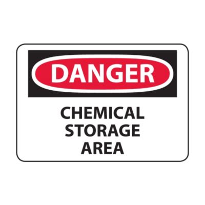 Osha Compliance Danger Sign   Danger (Chemical Storage Area)   Self Stick Vinyl