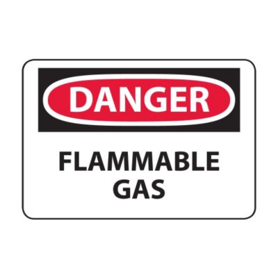 Osha Compliance Danger Sign   Danger (Flammable Gas)   Self Stick Vinyl