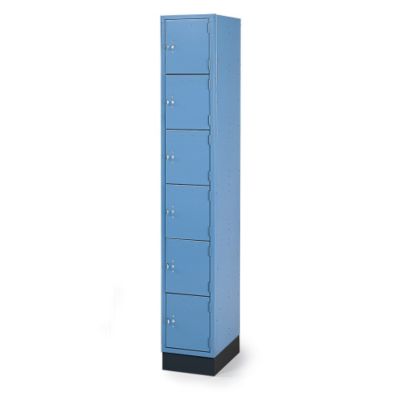 Lyon High Design Series 6 Tier Locker   12X18x12 Openings   1 Locker Wide   Wedgewood Blue