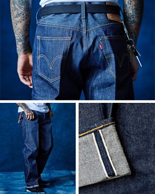 levi's raw denim jeans