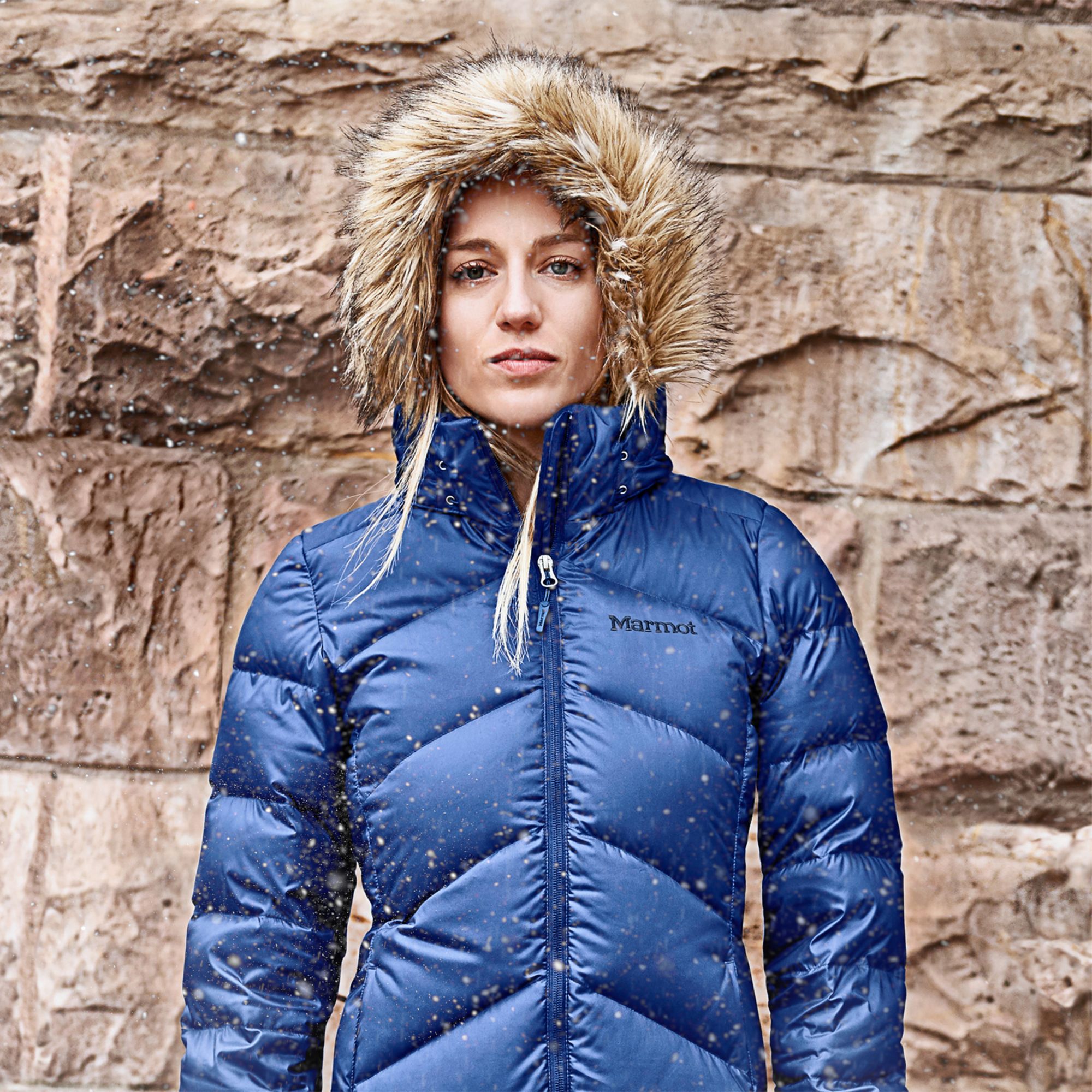 marmot women's jacket with fur hood