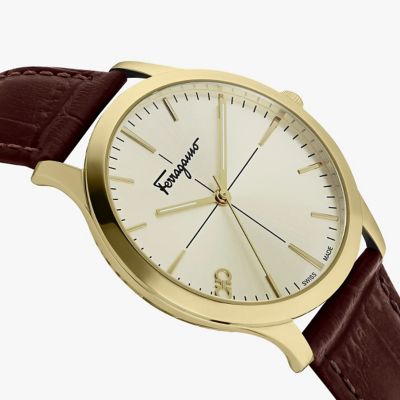 Men's Casual Leather Strap Watches Feat. FERRAGAMO