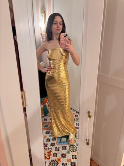 Sculpty Strapless Sequin Maxi Dress | Nuuly