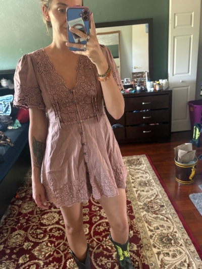nouveau fleur mini dress with train Florian Mini Dress