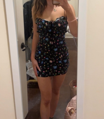 for love and lemons robin mini dress For Love & Lemons Women's Robin Floral Denim Mini Dress - Multi - Size Large