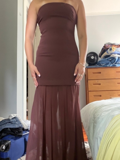 strapless twofer sheer dress anthropologie Strapless Twofer Sheer Dress