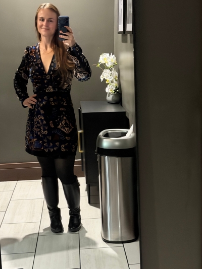 Arabesque Velvet Mix Scarves Mini Dress | Nuuly
