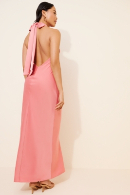 Senna Satin Halter Maxi Dress