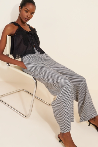 Gingham Linen Wide Leg Pants | Nuuly