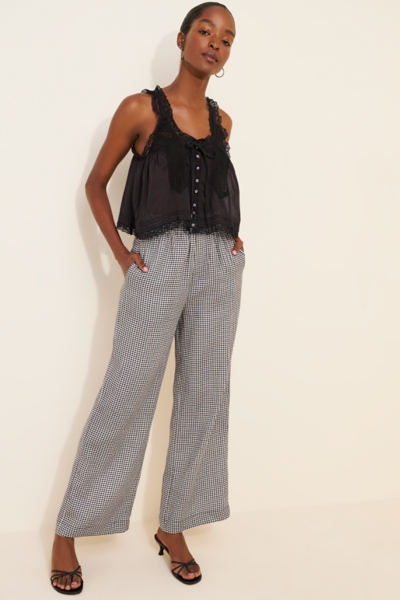 Gingham Linen Wide Leg Pants | Nuuly