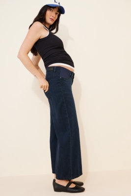 Maternity Hepburn Wide-Leg High-Rise Ankle Jeans