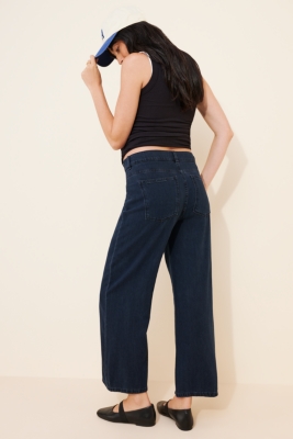 Maternity Hepburn Wide-Leg High-Rise Ankle Jeans