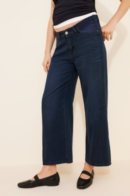 Maternity Hepburn Wide-Leg High-Rise Ankle Jeans
