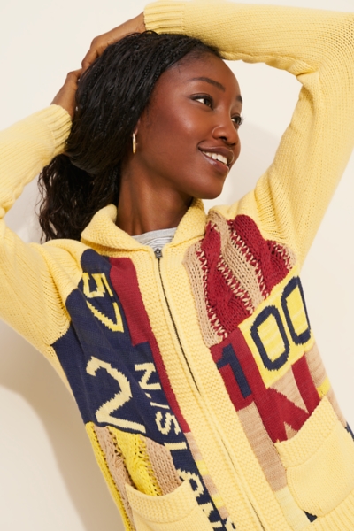 Scottie Varsity Graphic Knit Zip-Up Collared Cardi | Nuuly