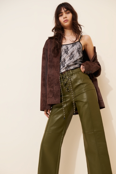 Nicci Vegan-Leather Lace-Up Pants | Nuuly