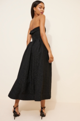 Jacquard Strapless Midi Dress