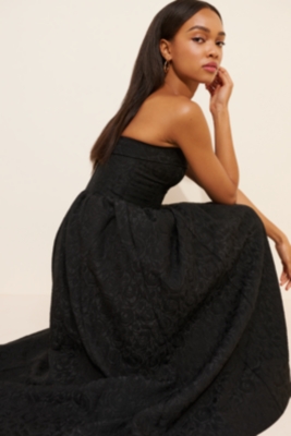 Jacquard Strapless Midi Dress