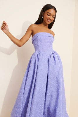 Jacquard Strapless Midi Dress