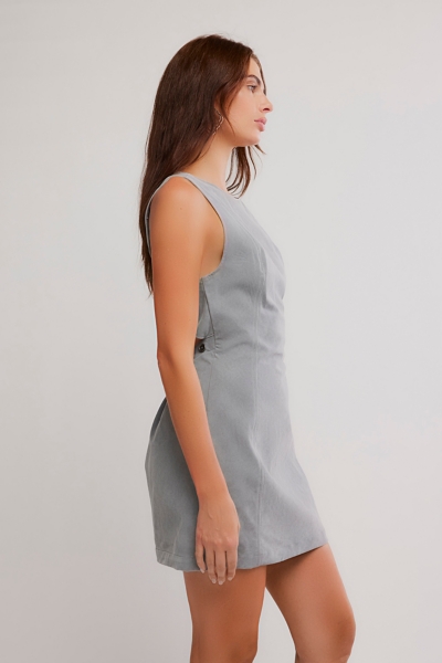 slim fit dress slacks Bell Sleeve Sage Green Dress – Grey Suede main image 0