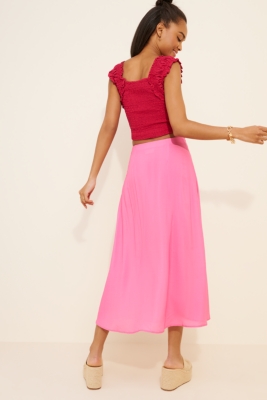 Rose Motif Maxi Skirt