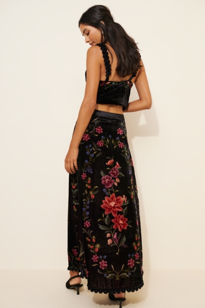 Belle Garden Velvet Midi Skirt | Nuuly
