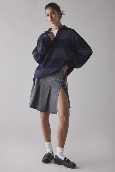 Ginny Double Buckle-Front Pleated Knee-Length Skir | Nuuly