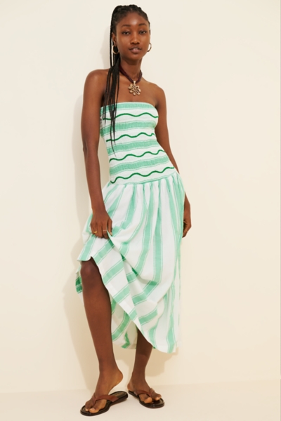 Cabana Waves Strapless Smocked Dress | Nuuly