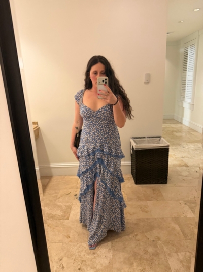 off the shoulder maxi dress with sleeves Off-Shoulder Ruffle Lace Maxi Dress in Soft Pink - XXS