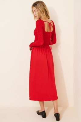 Rose Embroidered Macaw Maxi Dress