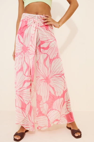 ameri SHEER FLOWERBASE PRINT PANTS 【公式通販】
