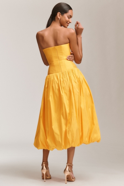 Strapless Drop-Waist Bubble Midi Dress | Nuuly