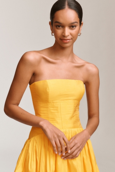 Strapless Drop-Waist Bubble Midi Dress | Nuuly