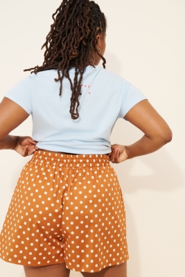 [eessay] POLKA DOT SHORTS /追跡付 Women's Summer Elastic High Waisted Polka Dot Shorts Casual
