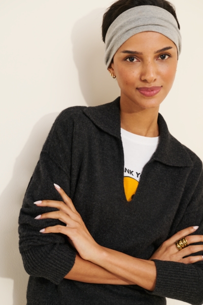 Eloura Cashmere Henley Sweater | Nuuly