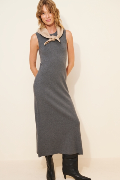 slim fit dress slacks Grey Cable Knit V-Neck Sweater Vest Dress, M / Gray