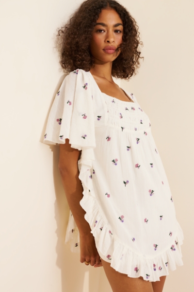 embroidered romper dress Women's Washed Western Buckle Embroidered Romper main image 0