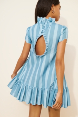 Ruffle Neck Babydoll Mini Dress