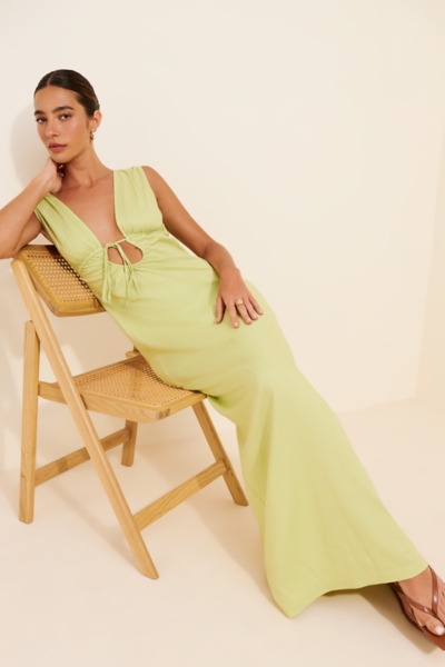 ruched front tie dress Calli Ruched Front Tie Dress