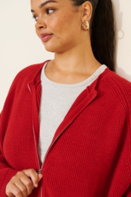 トップス TTT MSW standard zip up cardigan Red Nordic zip up