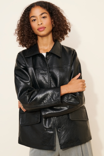Sydney Oversized Vegan Leather Dad Jacket | Nuuly