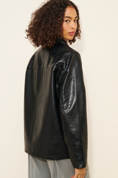 Sydney Oversized Vegan Leather Dad Jacket | Nuuly