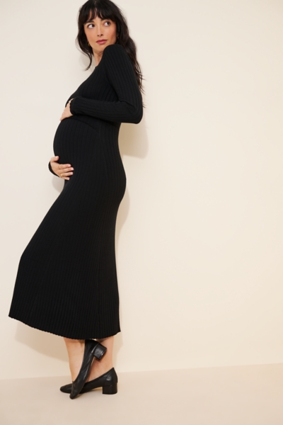 knit nursing dress Maternity Eden Softest rib nursing