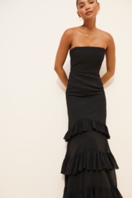 Strapless Ruffle Tiered Maxi Dress