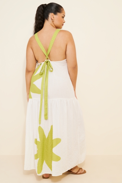 green emerald velvet dress Green Drop Waist Cora Midi Dress main image 1