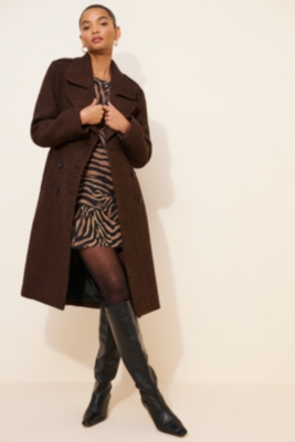 Longline Double-Breasted Houndstooth Coat | Nuuly