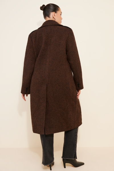 Longline Double-Breasted Houndstooth Coat | Nuuly