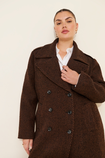 Longline Double-Breasted Houndstooth Coat | Nuuly