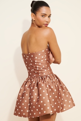 Structured Taffeta Polka Dot Mini Dress | Nuuly