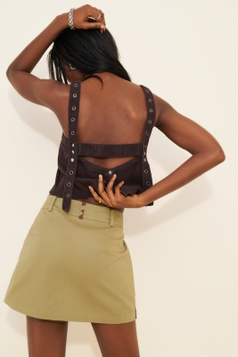 ◆GLOWNY◆ RILEY PLEATED MINI SKIRT IVORY GY24FASK006 5a5881844a9638aa886f8e8e585379