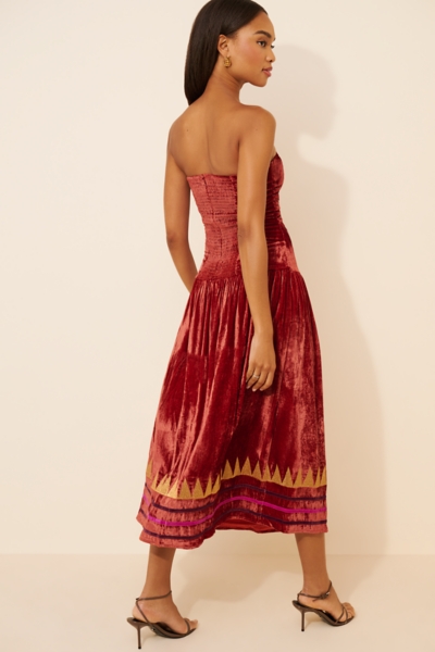 Velvet Strapless Mala Midi Dress | Nuuly
